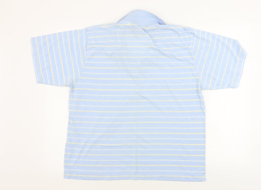 reue de france Mens Blue Striped   Polo Size XL