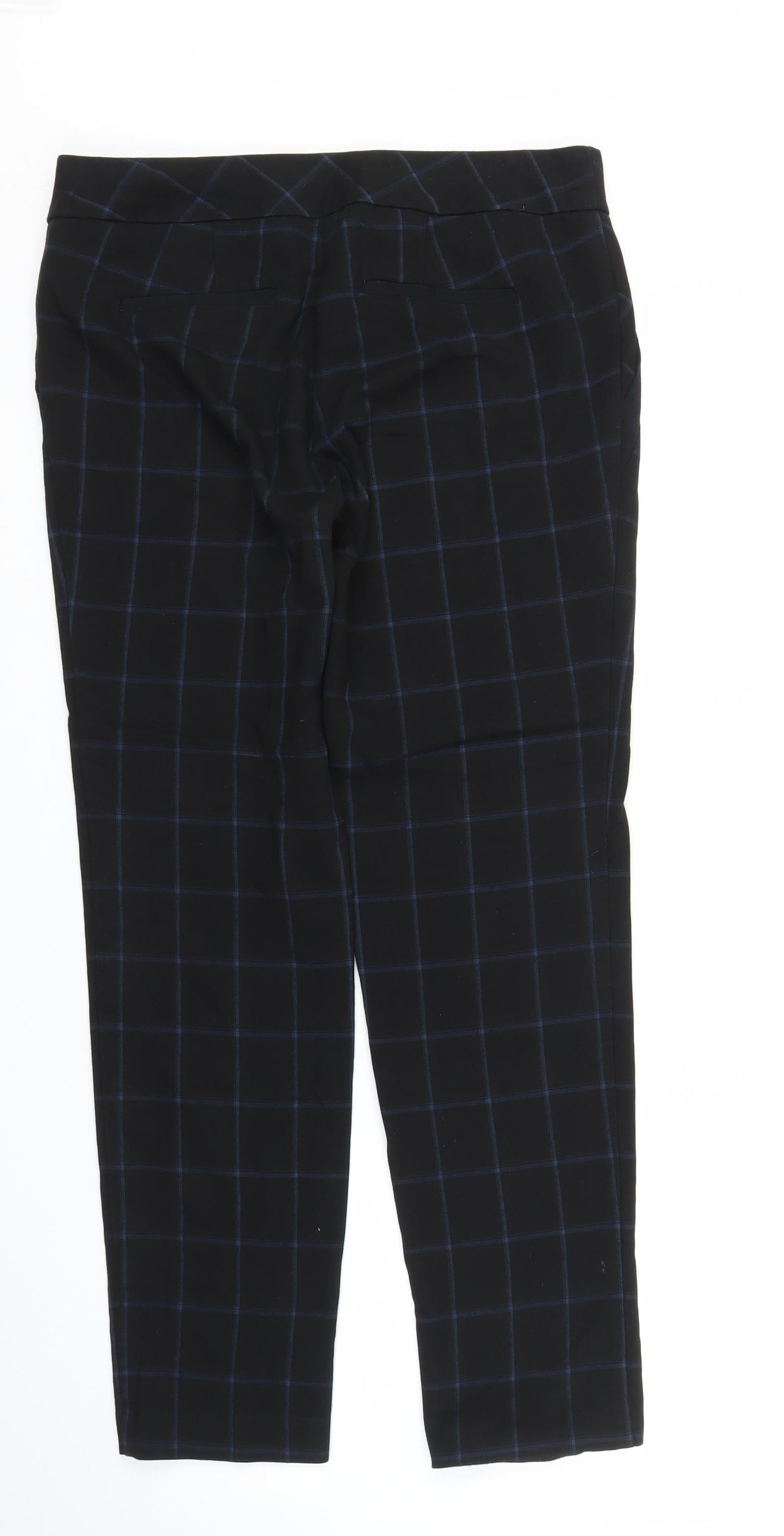 NEXT Womens Black Check  Carrot Trousers Size 10 L27 in