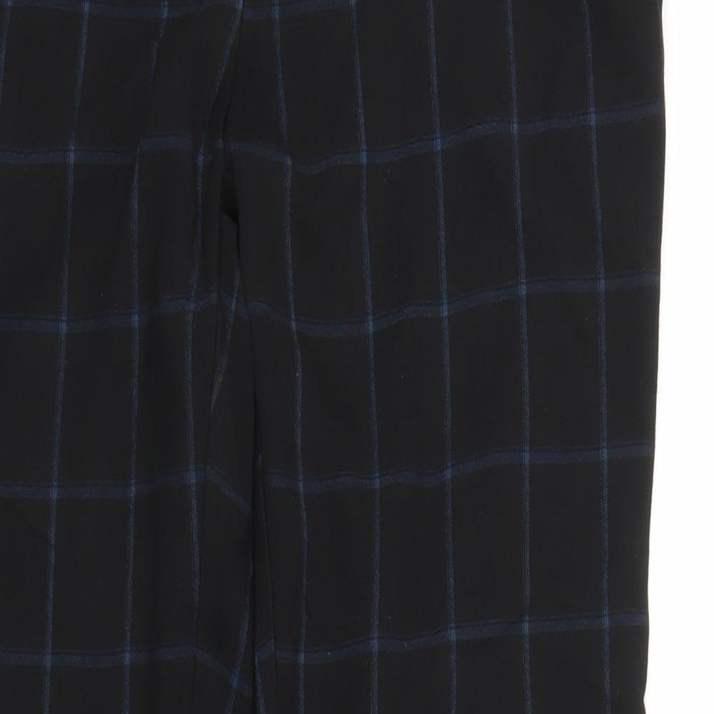 NEXT Womens Black Check  Carrot Trousers Size 10 L27 in