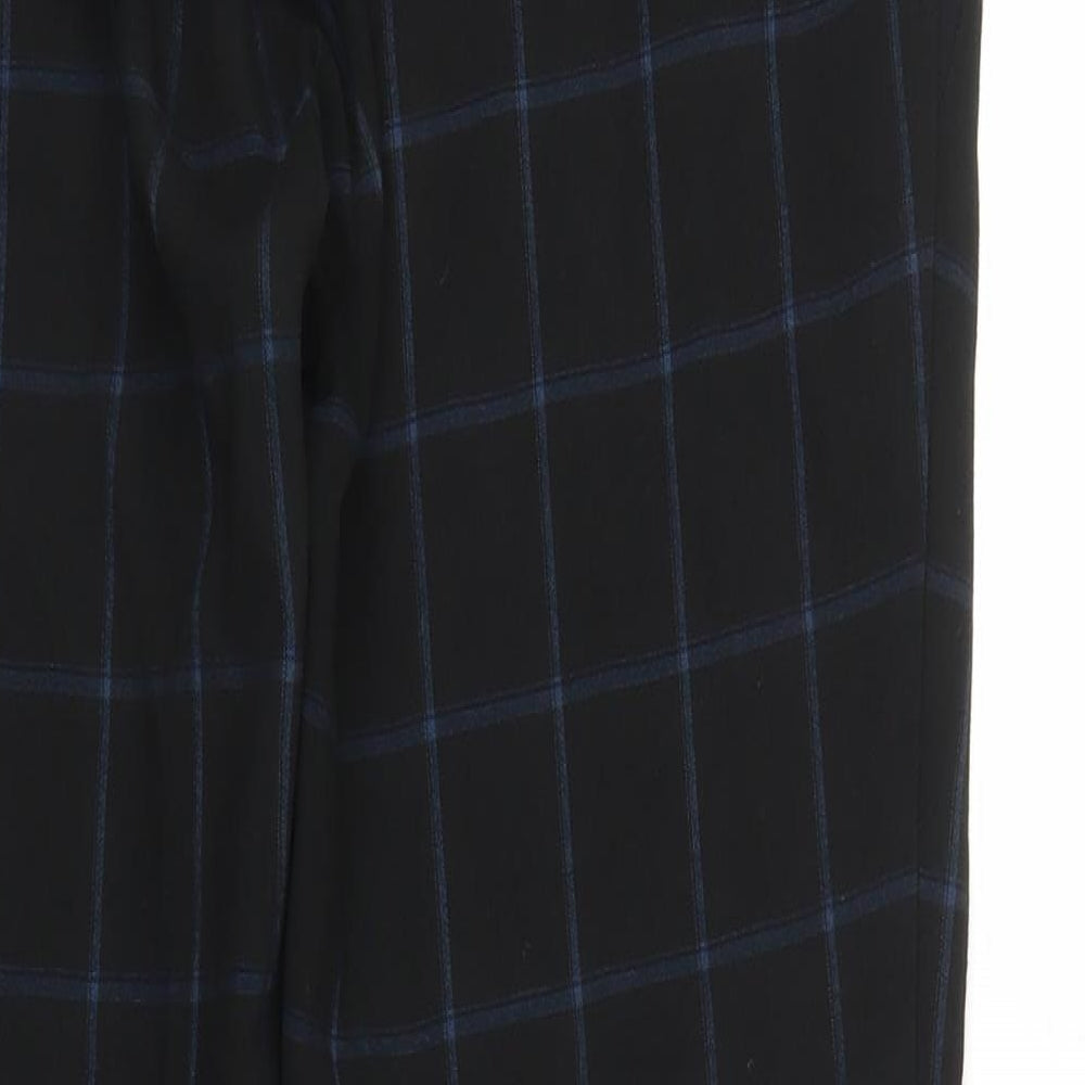 NEXT Womens Black Check  Carrot Trousers Size 10 L27 in