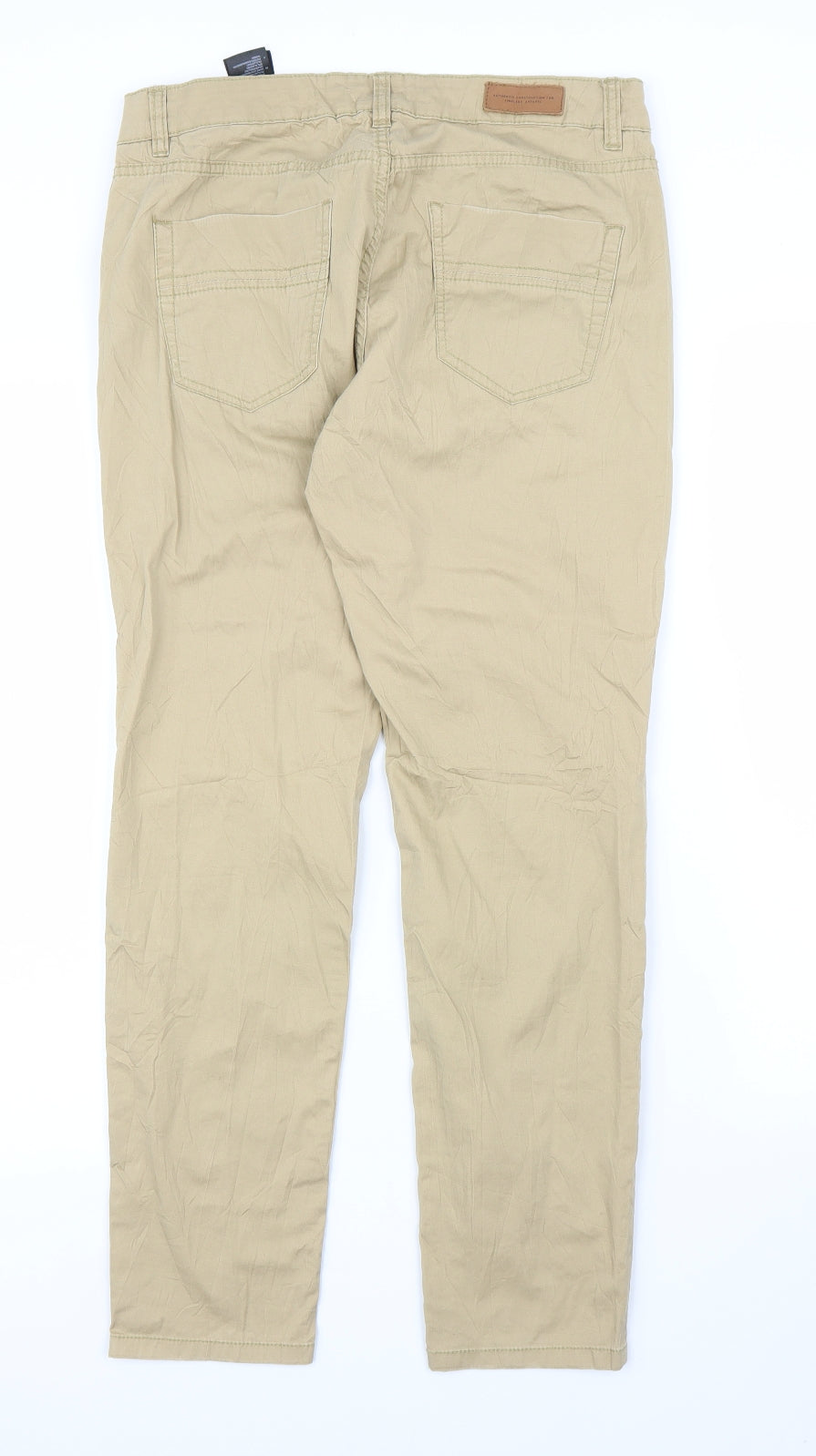 H&M Womens Beige   Capri Trousers Size 12 L28 in