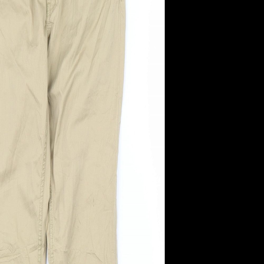 H&M Womens Beige   Capri Trousers Size 12 L28 in