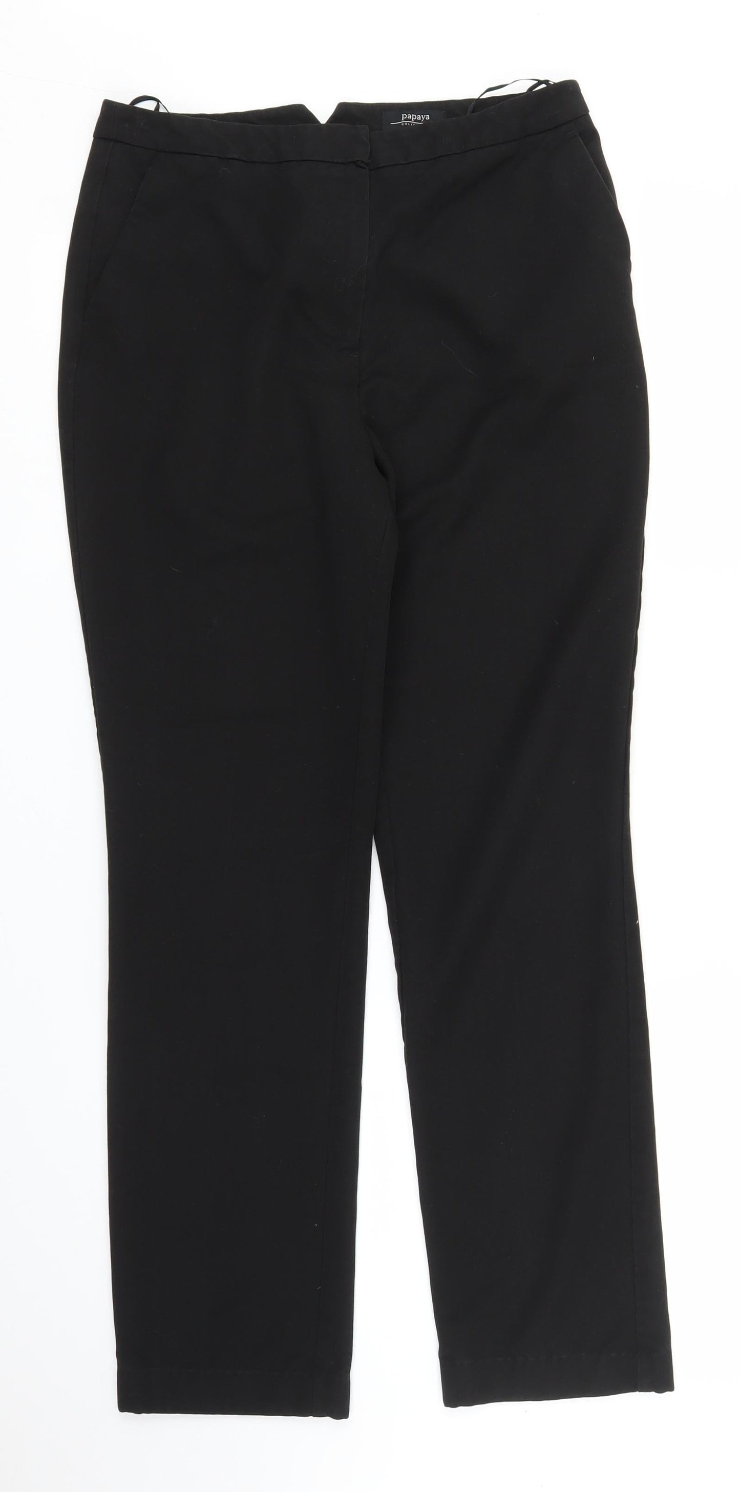 Papaya Womens Black   Trousers  Size 10 L26 in
