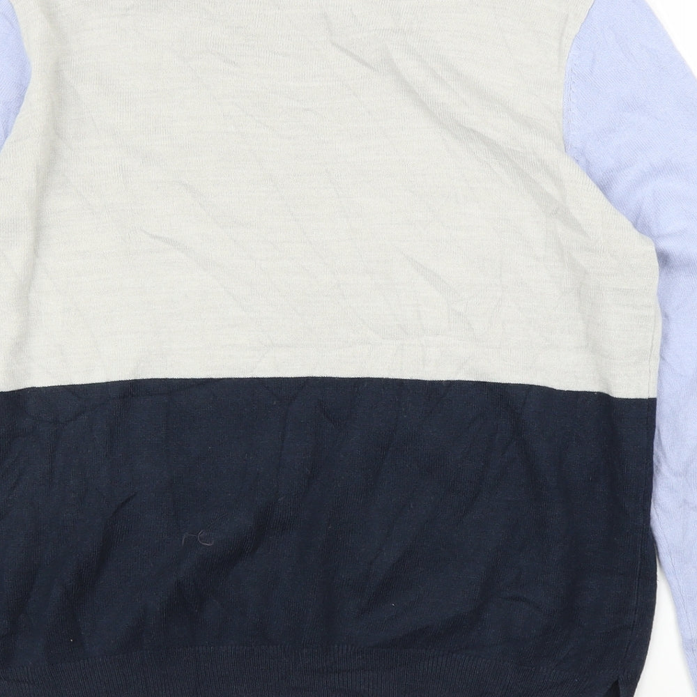 M&S Womens Blue Striped  Pullover Jumper Size 14