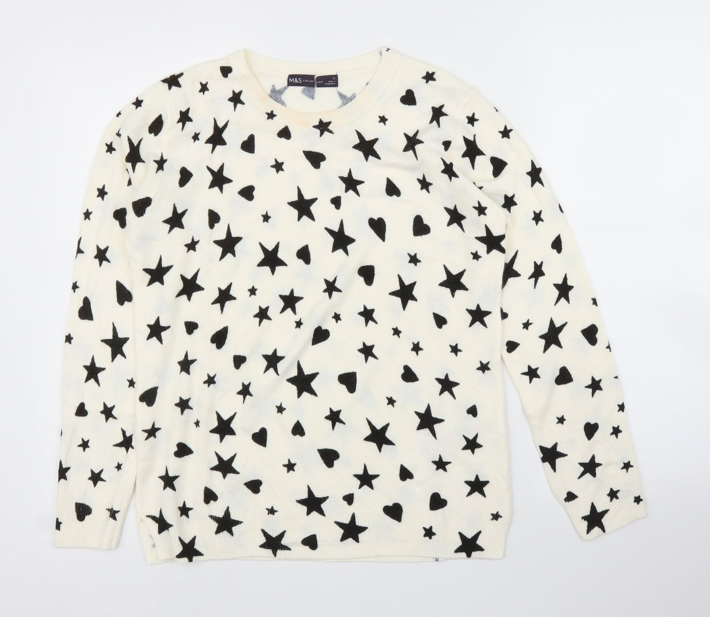 M&S Womens Ivory   Pullover Jumper Size 12