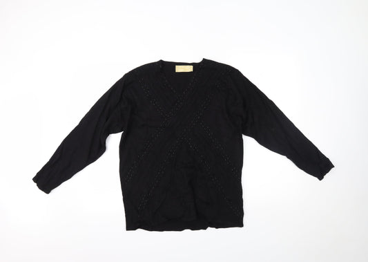 Frank Saul Womens Black   Basic Blouse Size 8