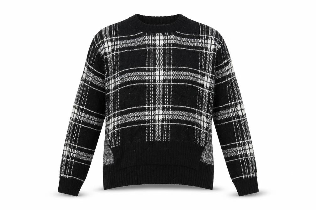 Marks and Spencer Womens Black Check  Pullover Jumper Size M