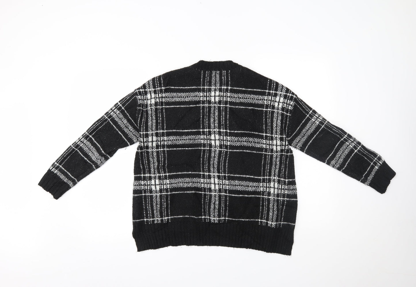 Marks and Spencer Womens Black Check  Pullover Jumper Size M