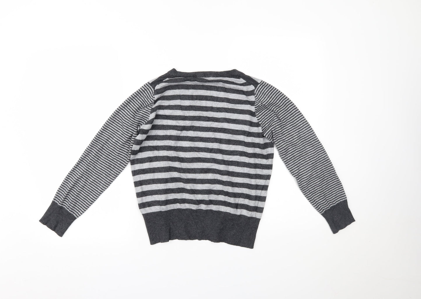 Marks and Spencer Womens Grey Striped  Pullover Jumper Size 14