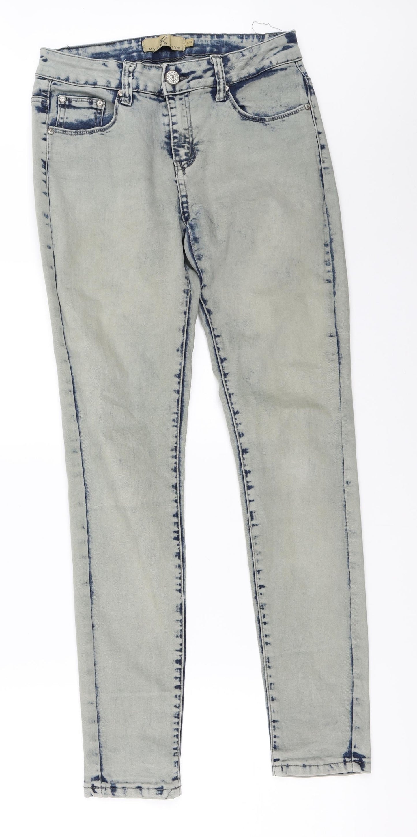 MYCHRISTY Womens Grey  Denim Skinny Jeans Size 40 L30 in