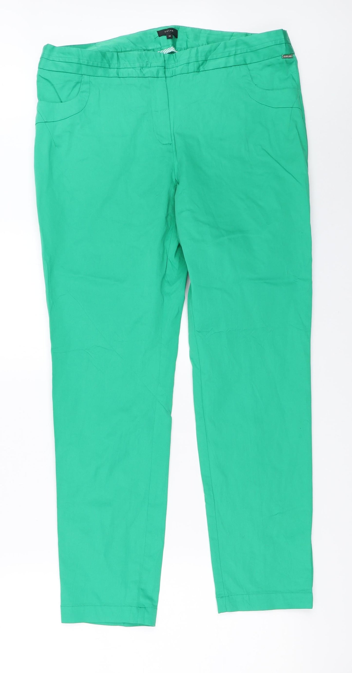 Solar Womens Green   Capri Trousers Size 42 L27.5 in