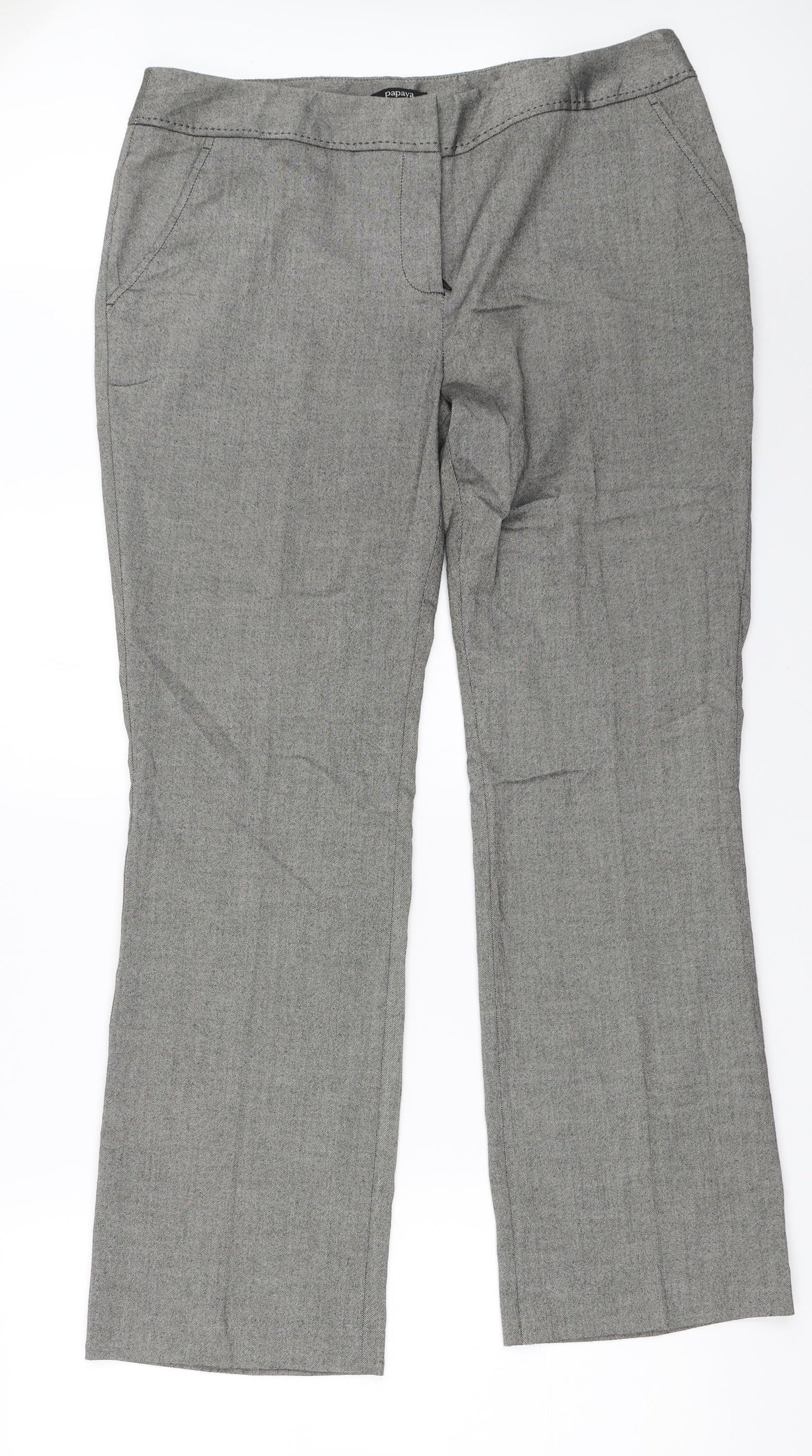 Papaya Womens Grey   Trousers  Size 37 in L30 in