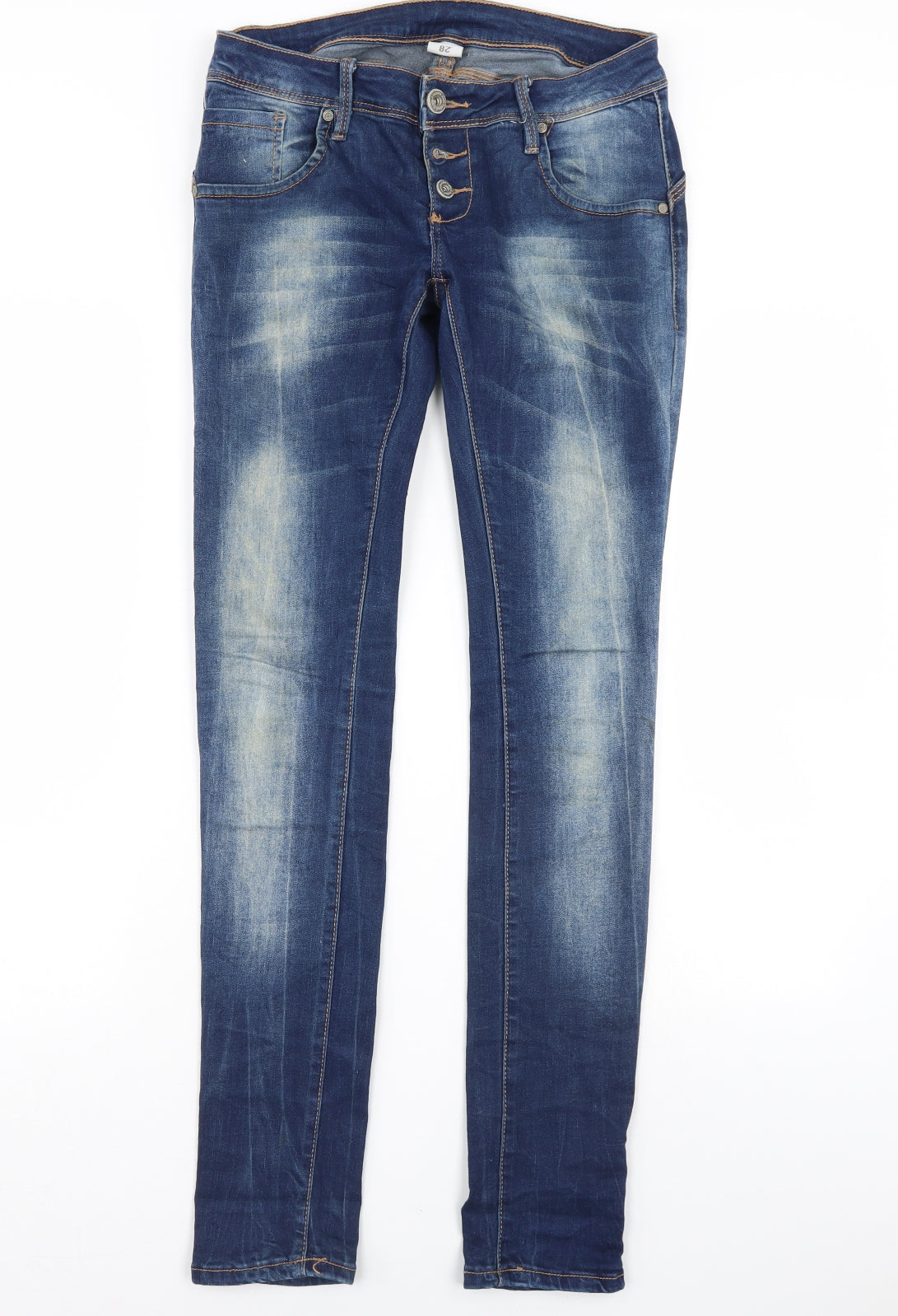 Preworn Womens Blue  Denim Skinny Jeans Size 28 L31 in