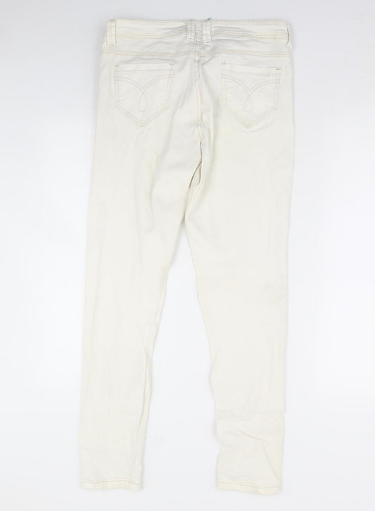 Denim & Co. Womens White  Denim Skinny Jeans Size 14 L30 in