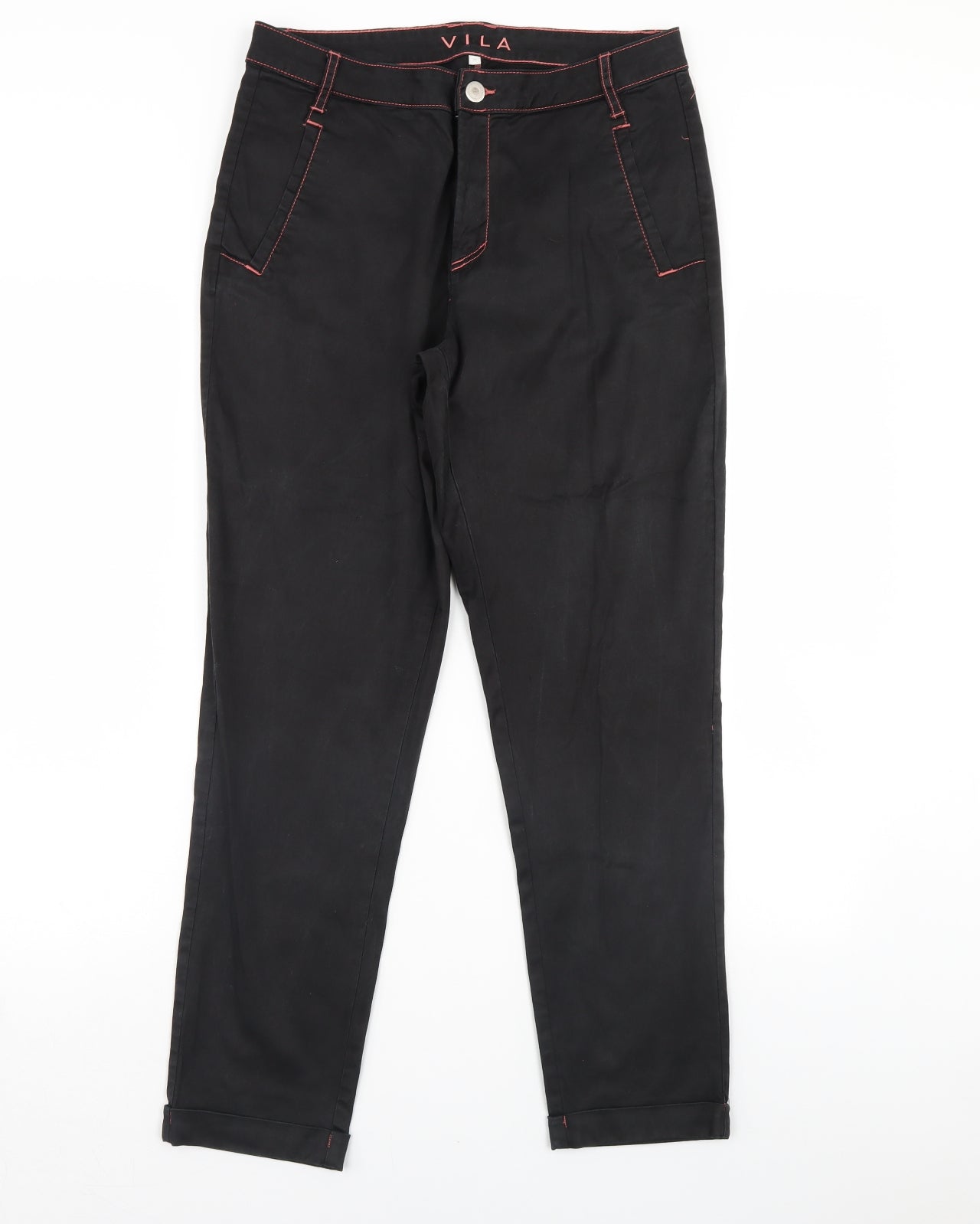 Villa Womens Black   Trousers  Size 10 L29 in