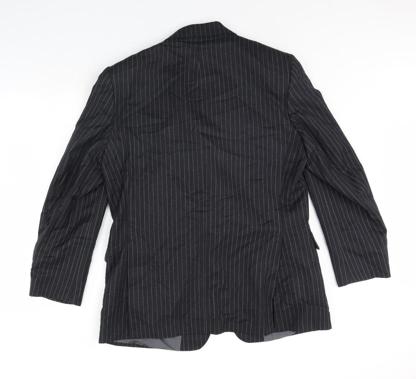 Oaks Mens Grey Striped  Jacket Blazer Size 42  - Shoulder Pads