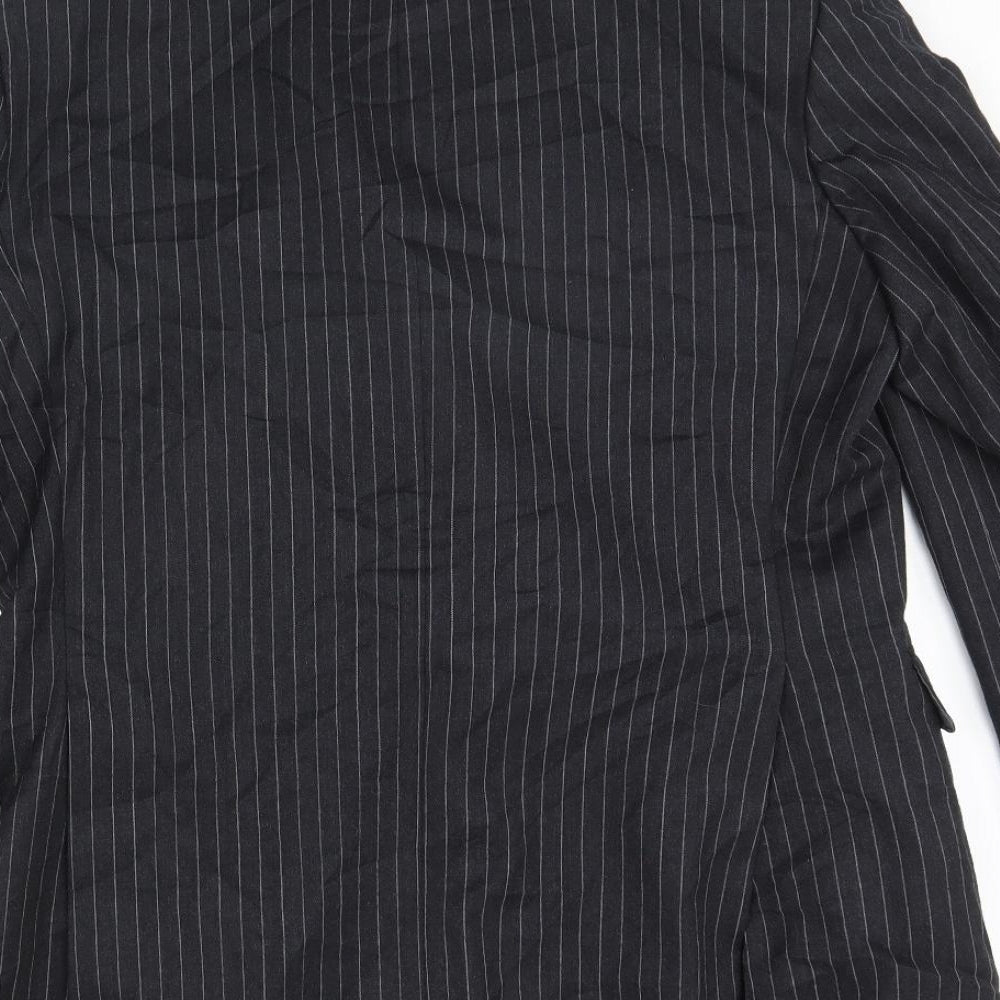 Oaks Mens Grey Striped  Jacket Blazer Size 42  - Shoulder Pads