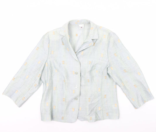Libra Womens Green Polka Dot  Jacket Blazer Size 16