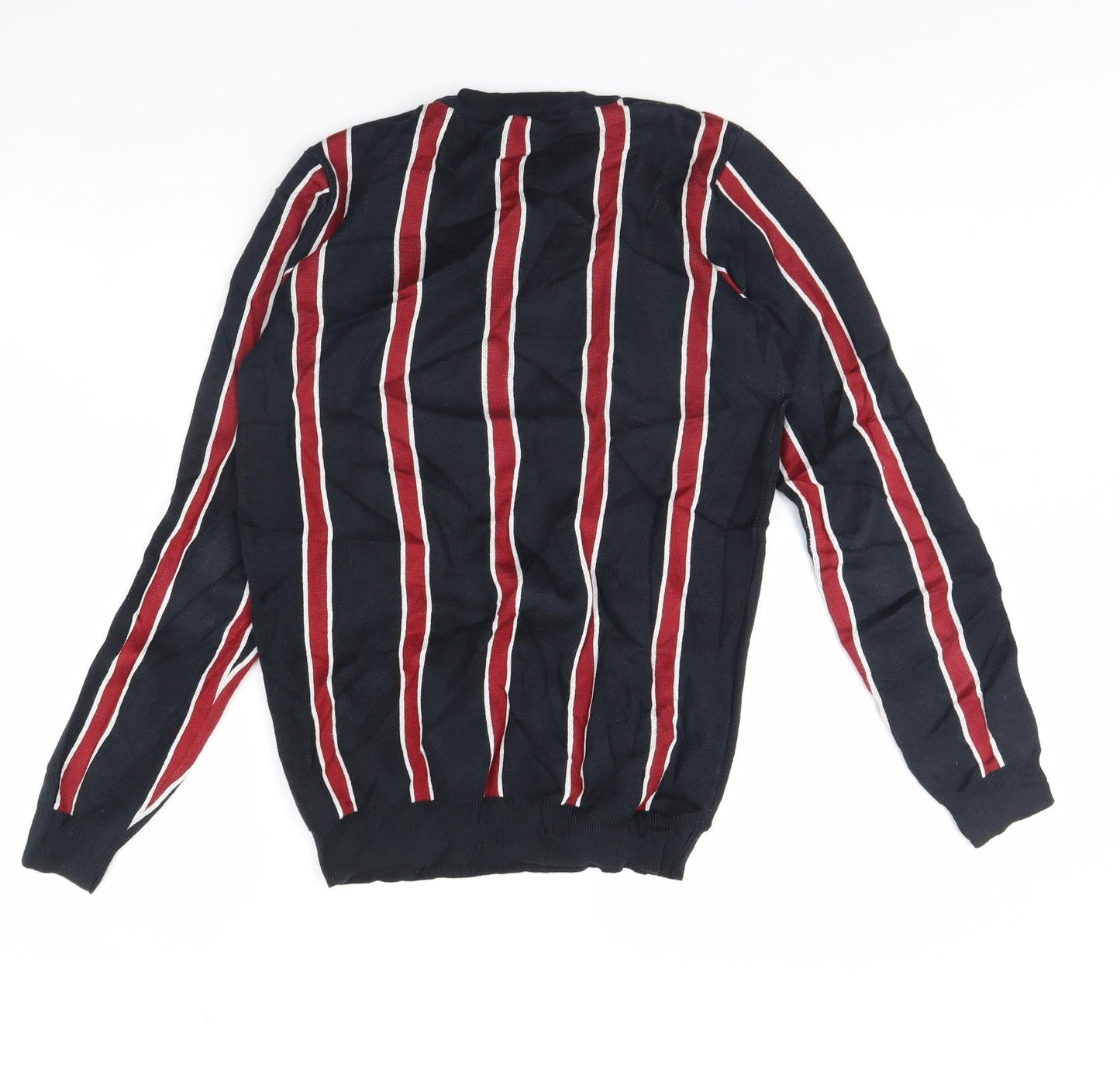 New Look Mens Black Striped  Pullover Jumper Size XS
