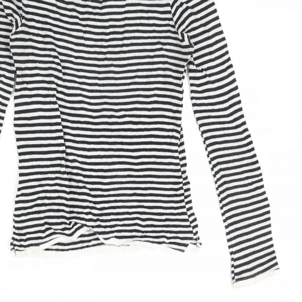 Bershka Womens Blue Striped  Pullover Jumper Size M