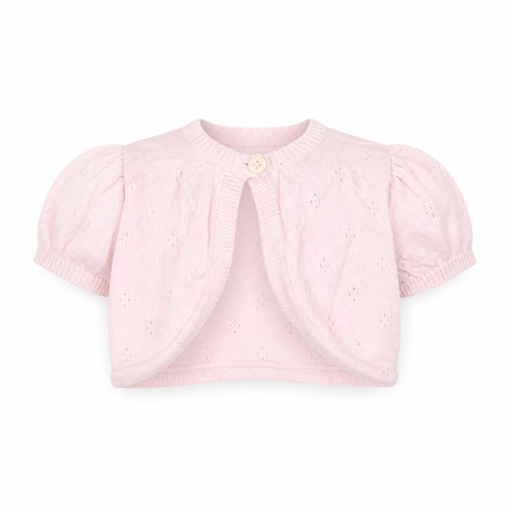 Front view of Mini Club girls’ pink jacket, size 2, years