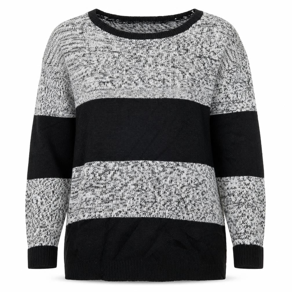 H&M Womens Black Striped  Pullover Jumper Size S