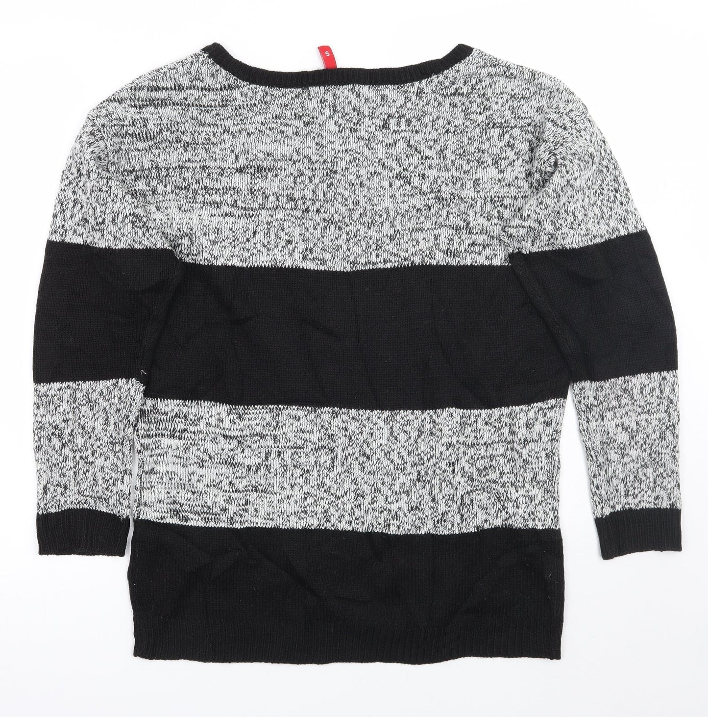 H&M Womens Black Striped  Pullover Jumper Size S