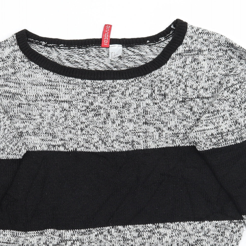 H&M Womens Black Striped  Pullover Jumper Size S