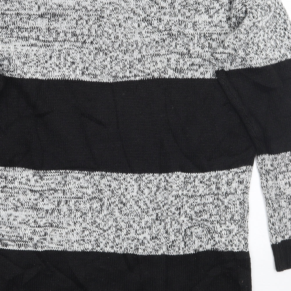 H&M Womens Black Striped  Pullover Jumper Size S