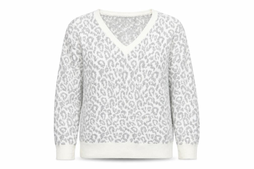 Newlook Womens Grey Animal Print  Pullover Jumper Size L