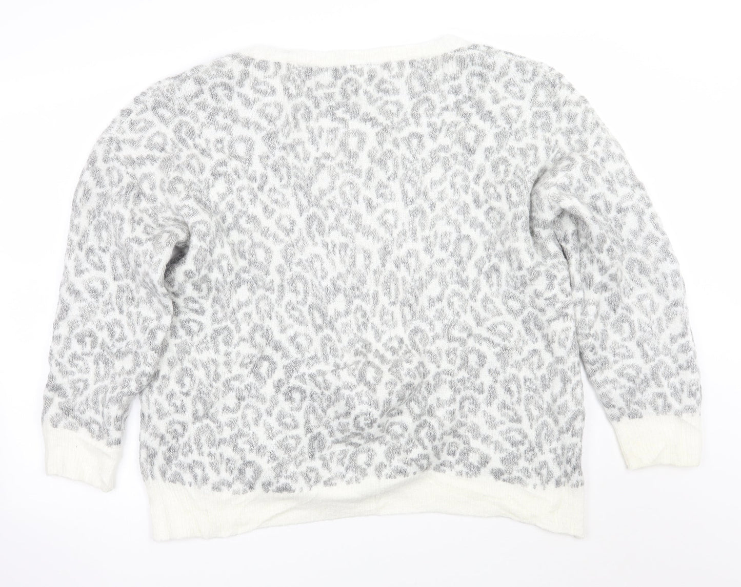 Newlook Womens Grey Animal Print  Pullover Jumper Size L