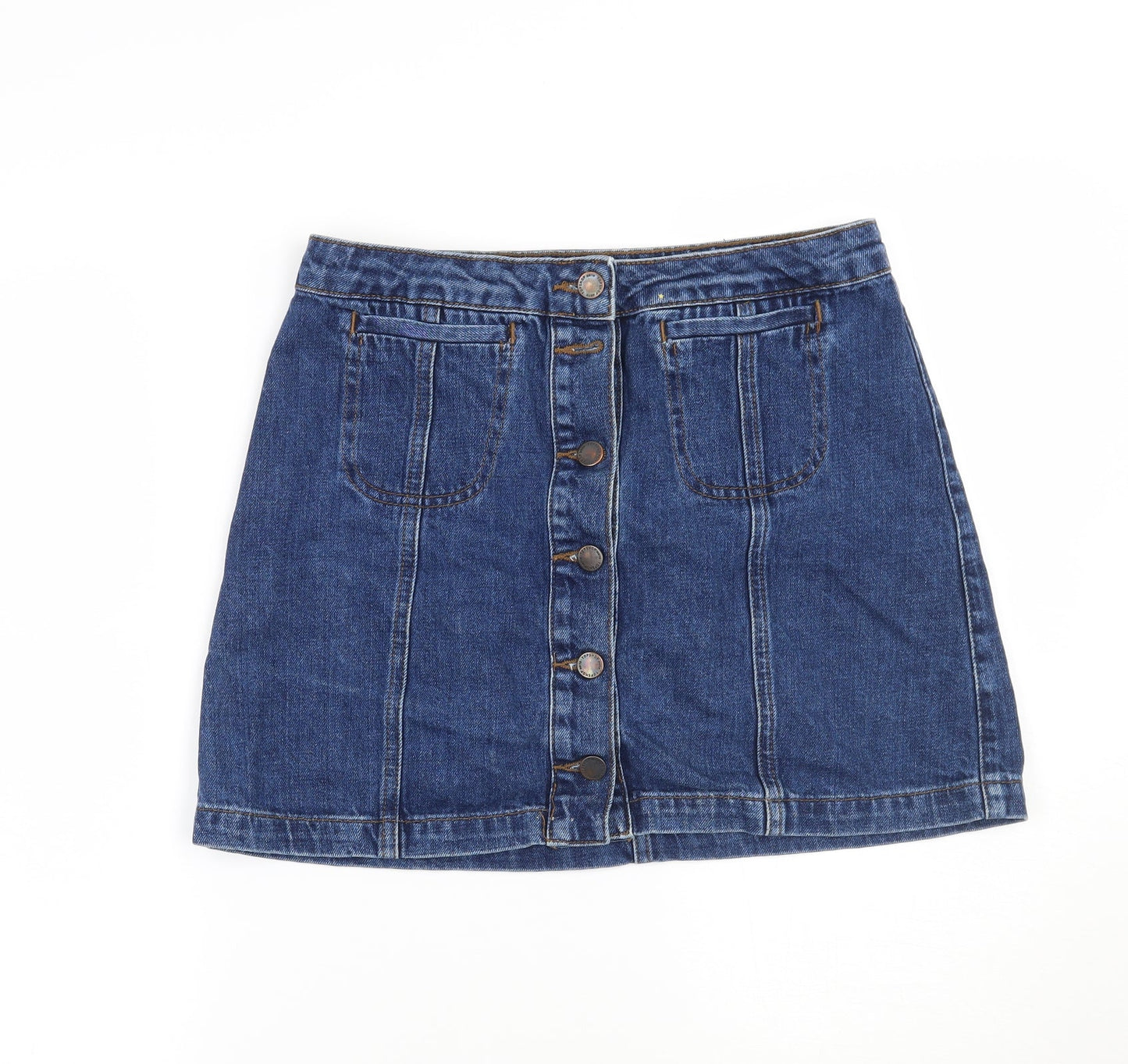 Topshop Womens Blue   A-Line Skirt Size 28