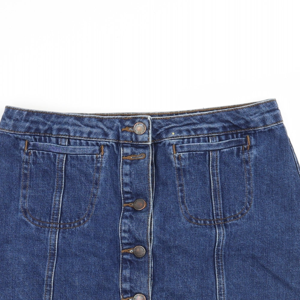 Topshop Womens Blue   A-Line Skirt Size 28