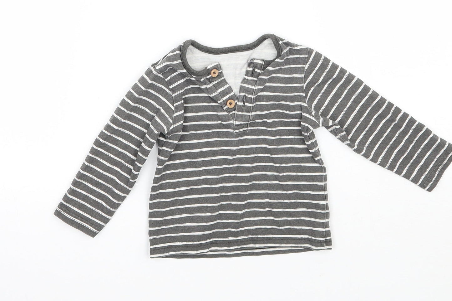 TU Baby Grey Striped  Basic T-Shirt Size 3-6 Months