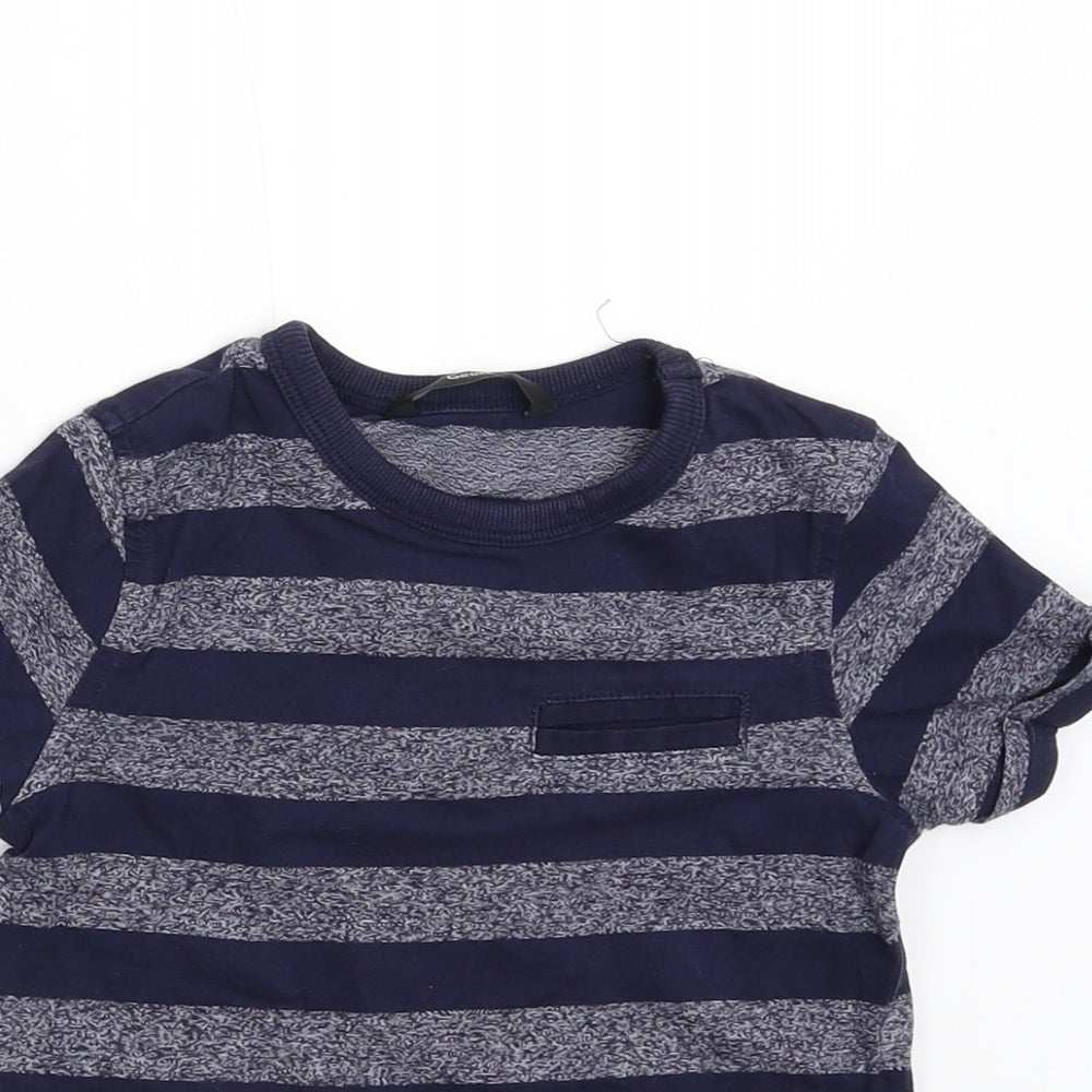 George Girls Blue Striped  Basic T-Shirt Size 2-3 Years