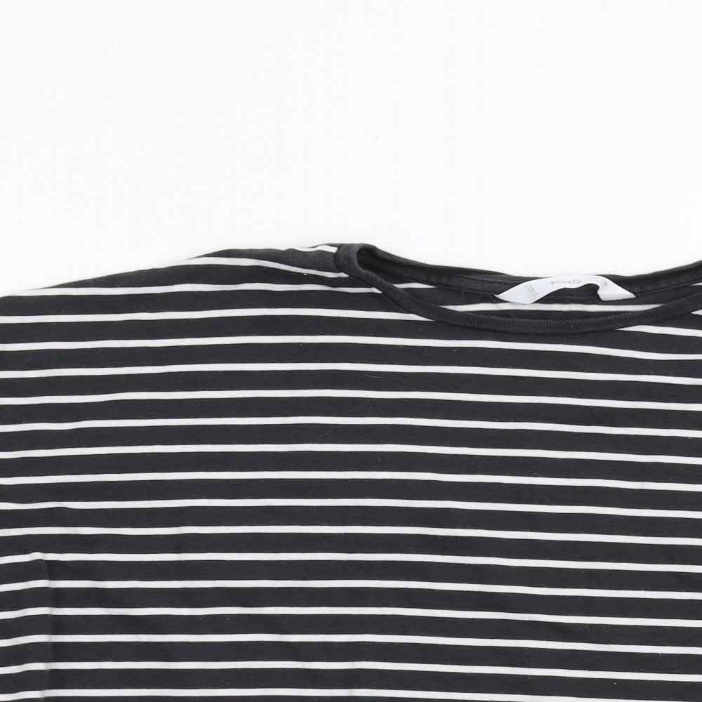 MNG Girls Black Striped  Basic T-Shirt Size 13-14 Years