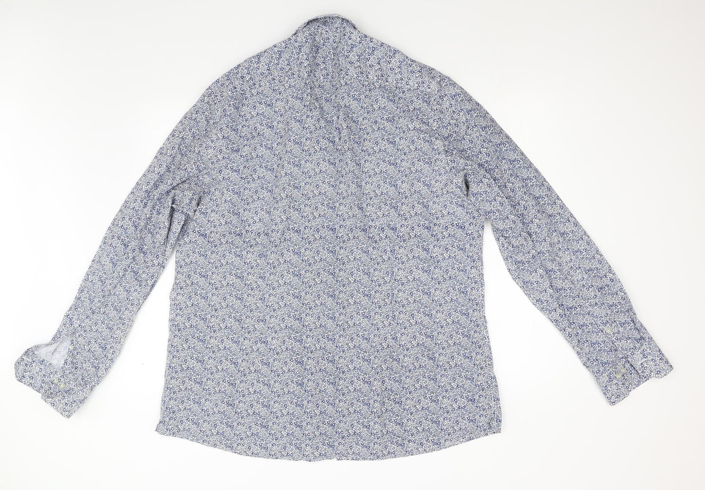 NEXT Mens Blue Floral   Button-Up Size 18