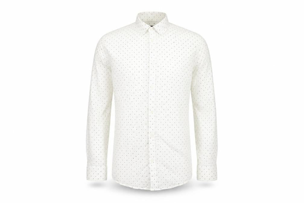 River Island Mens White Geometric   Button-Up Size 17.5