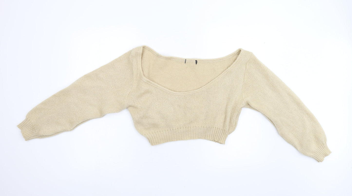 Preworn Womens Beige  Knit Pullover Jumper Size M