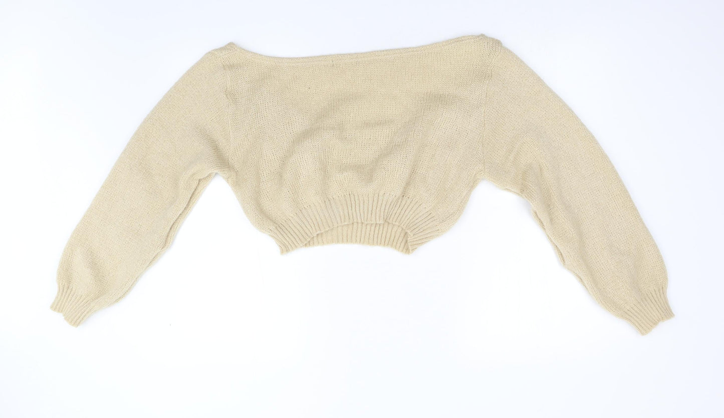 Preworn Womens Beige  Knit Pullover Jumper Size M