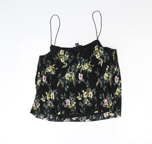 New Look Womens Black Floral  Camisole Tank Size 12