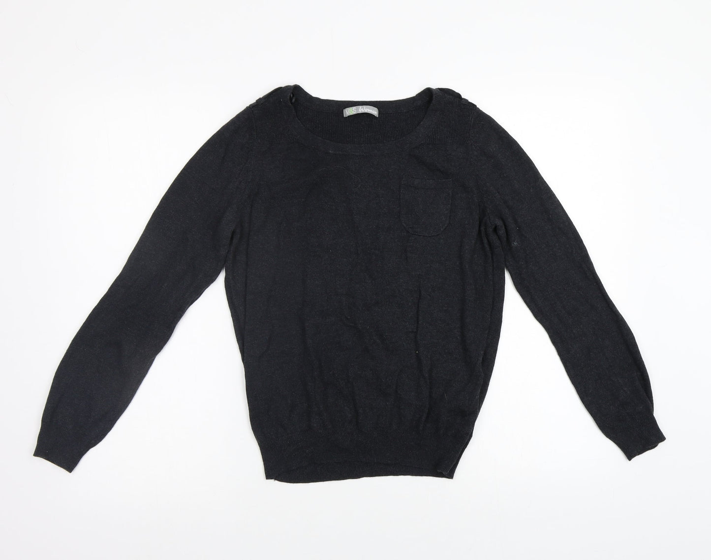 M&S Womens Grey   Pullover Jumper Size 12