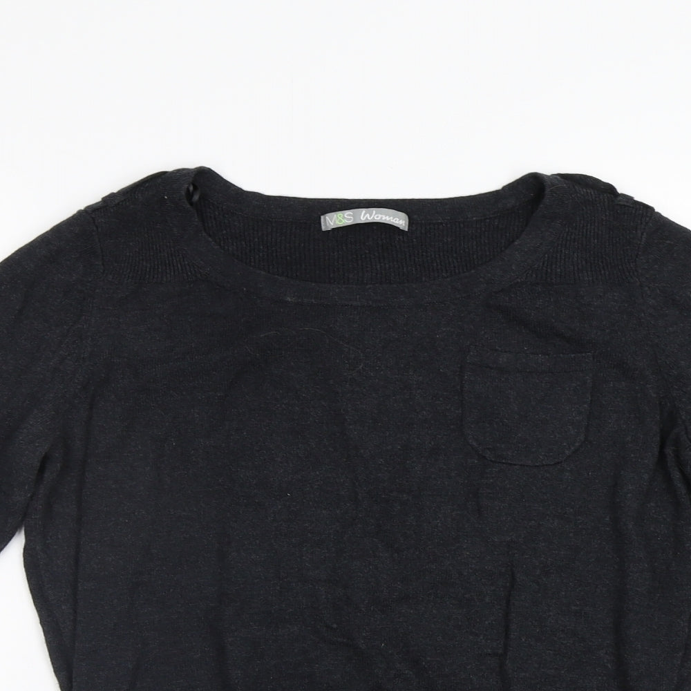 M&S Womens Grey   Pullover Jumper Size 12