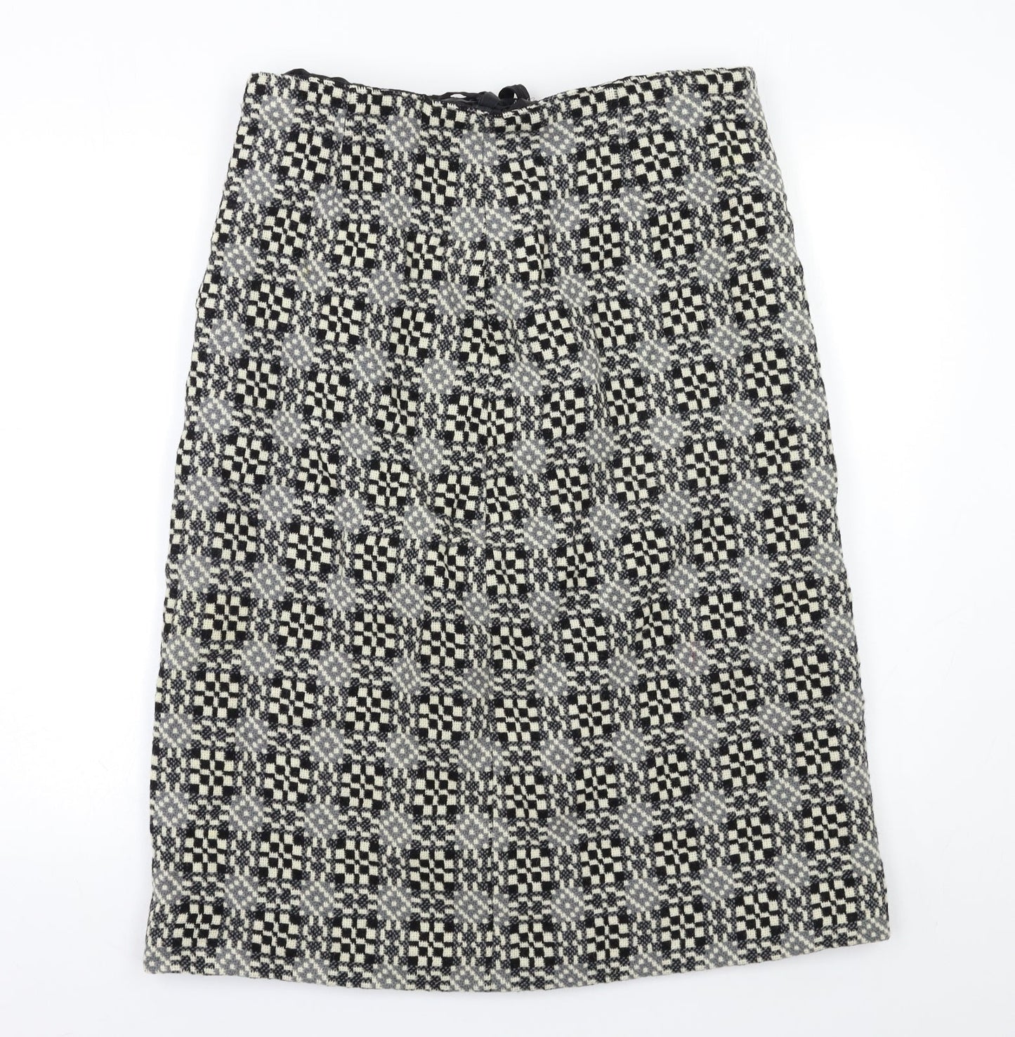 Preworn Womens Grey Check  Straight & Pencil Skirt Size M