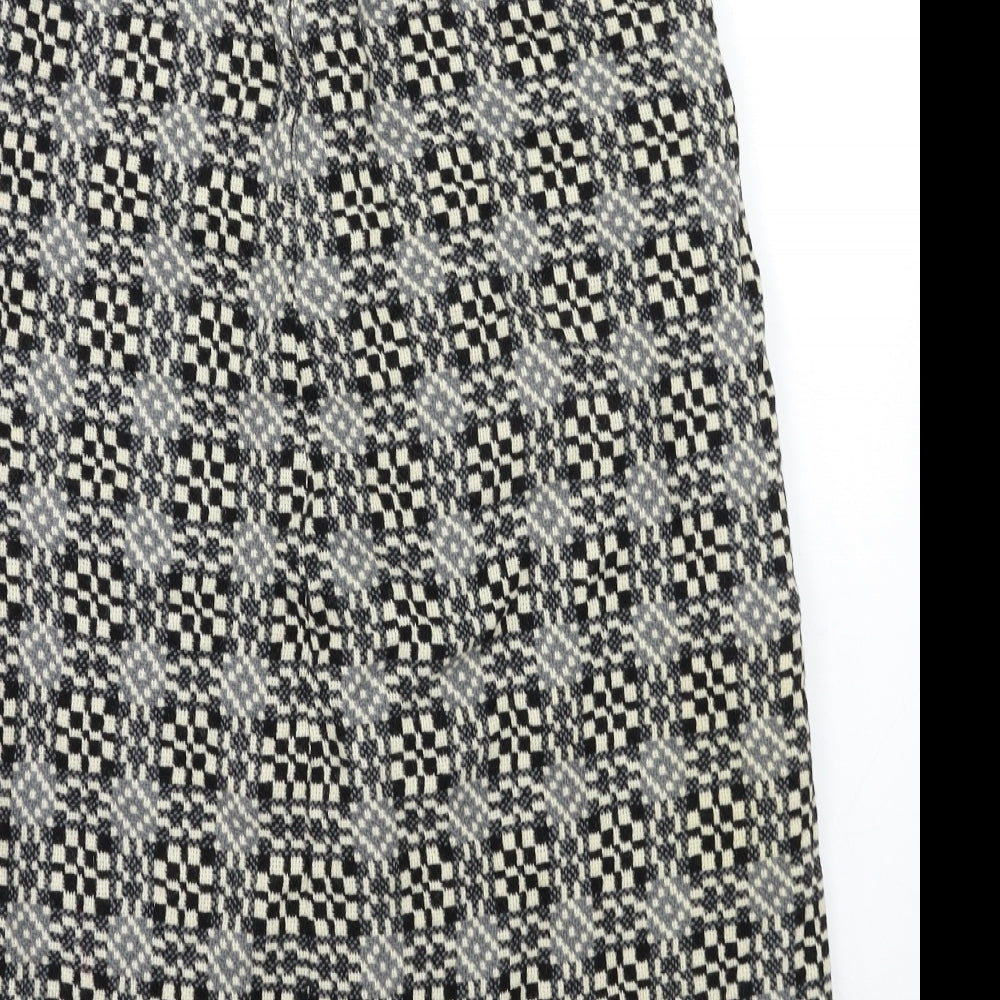 Preworn Womens Grey Check  Straight & Pencil Skirt Size M