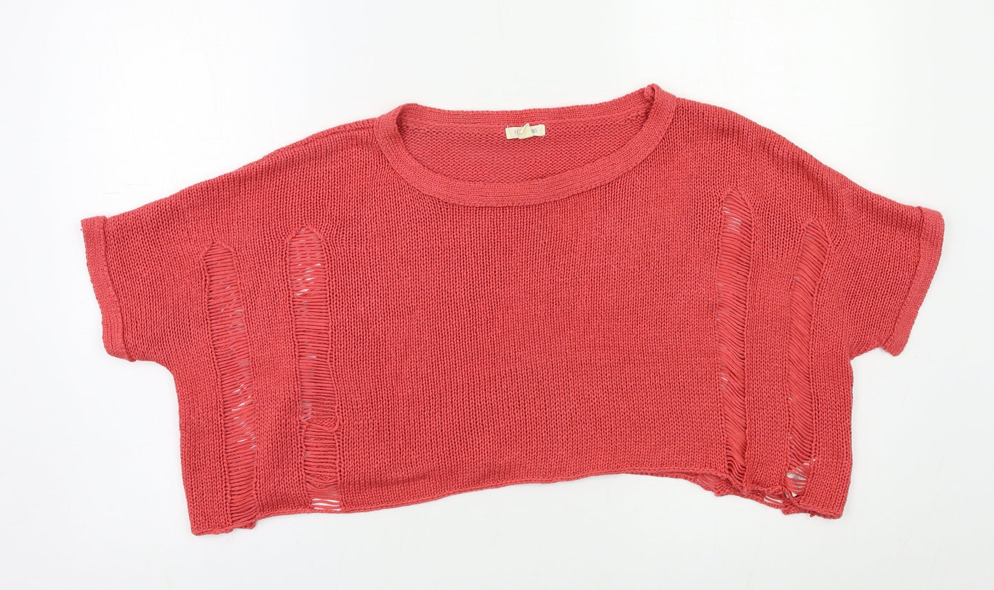 I Love H81 Womens Red   Pullover Jumper Size M  - Cropped