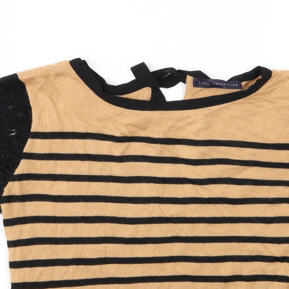 Marks and Spencer Womens Multicoloured Striped  Pullover Jumper Size 10  - Marks and Spencer