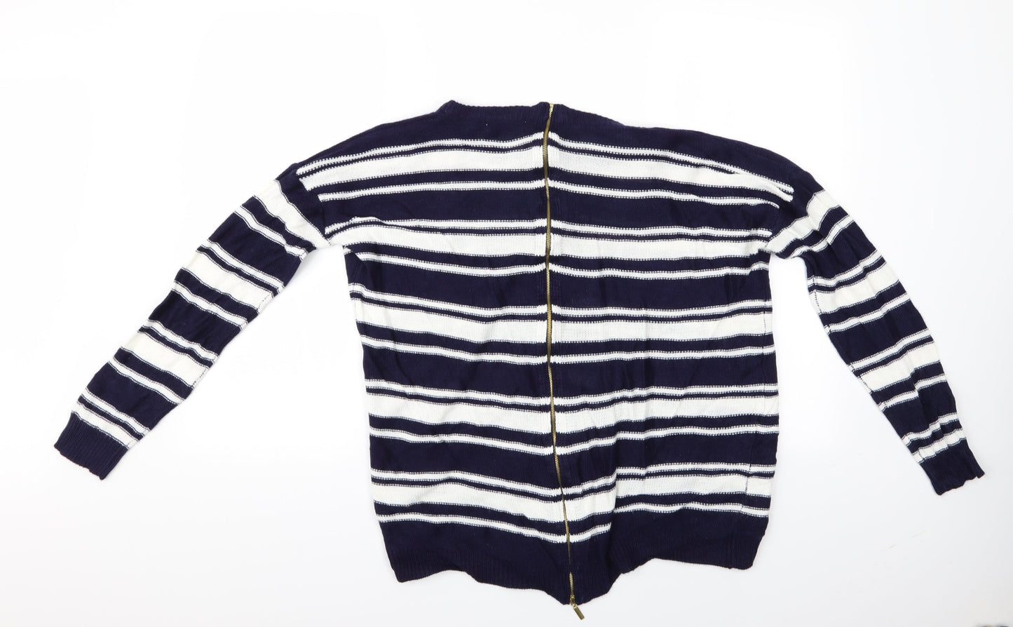Brave Soul Womens Multicoloured Striped  Pullover Jumper Size 12  - Brave Soul London - Zip Back Sweater