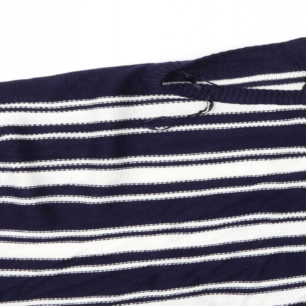 Brave Soul Womens Multicoloured Striped  Pullover Jumper Size 12  - Brave Soul London - Zip Back Sweater