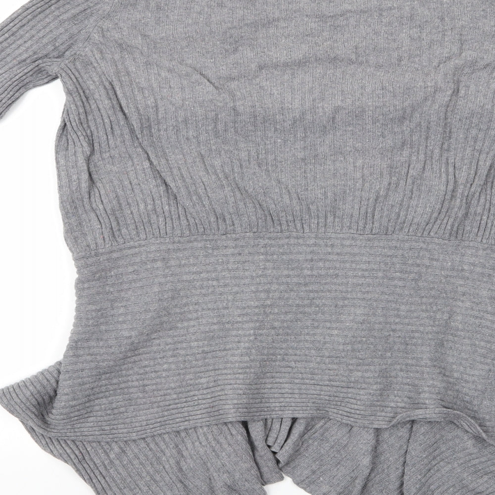 Preworn Womens Grey   Cardigan Jumper   - Waterfall Cardigan